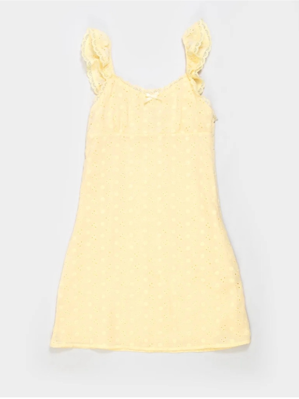 RSQ Girls Eyelet Emma Dress Yellow NWT Size Medium Floral Lace Cotton